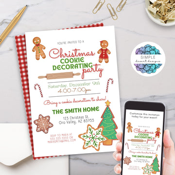 christmas cookie exchange decorating party invitations